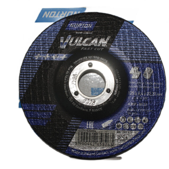 Tarcza do szlifowania stali 125x6,4 NORTON VULCAN 10szt.